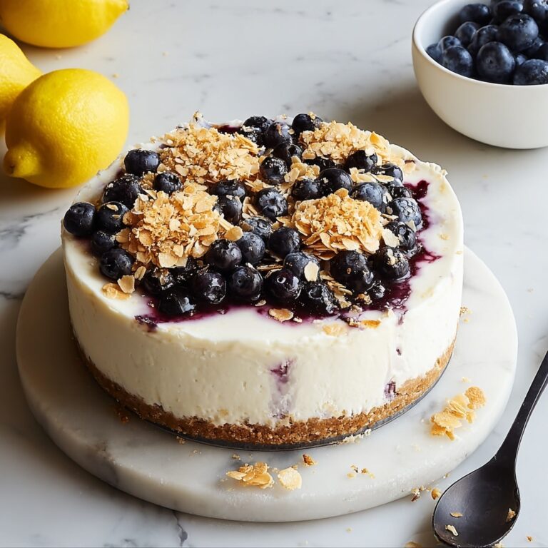 No-Bake Lemon Dazzling Blueberry Cream Cake Recipe