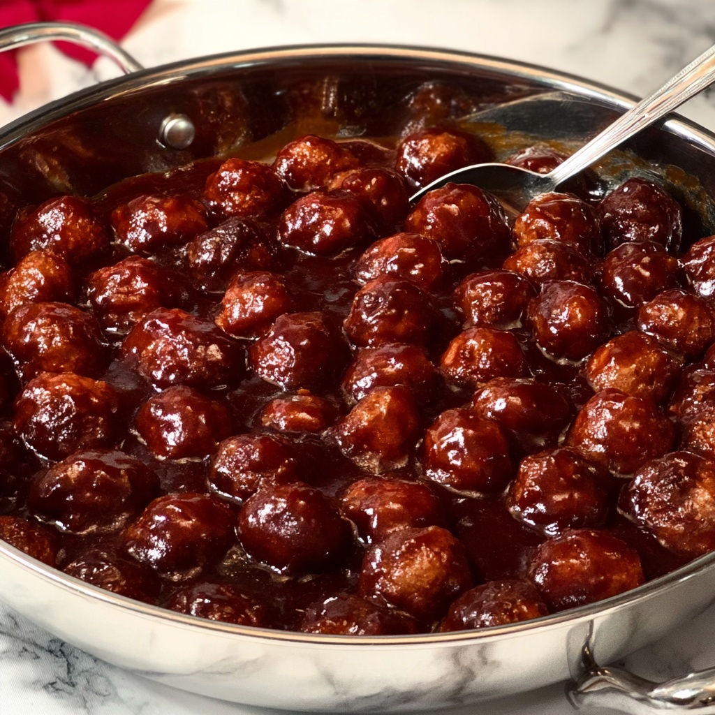 Glazed Turkey Meatballs with Grape Jelly and Chili Sauce Recipe - Recipe Image