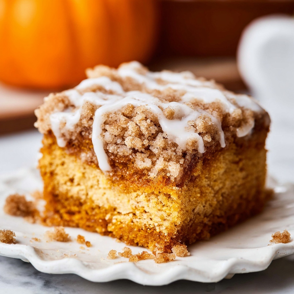 Pumpkin Coffee Cake with Streusel and Vanilla Glaze Recipe - Recipe Image