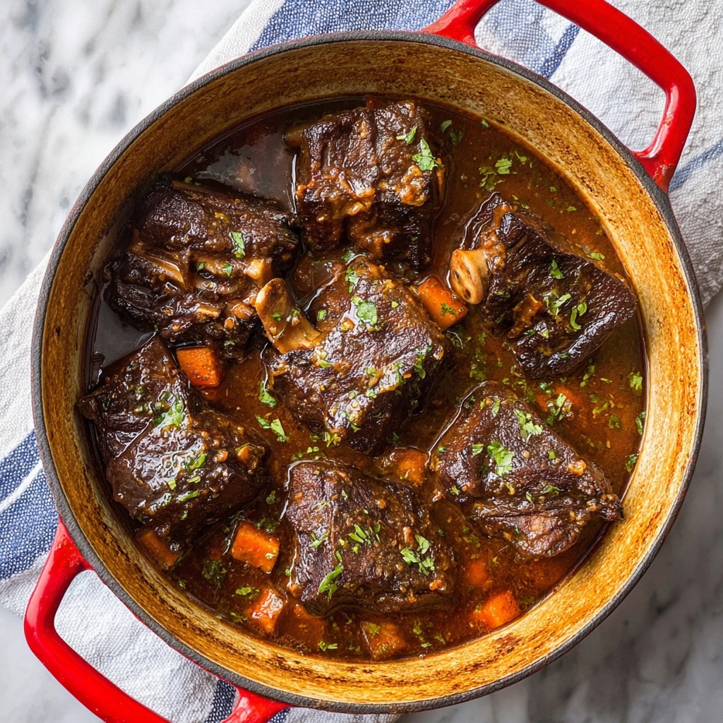 Dutch Oven Honey Bourbon Short Ribs Recipe - Recipe Image