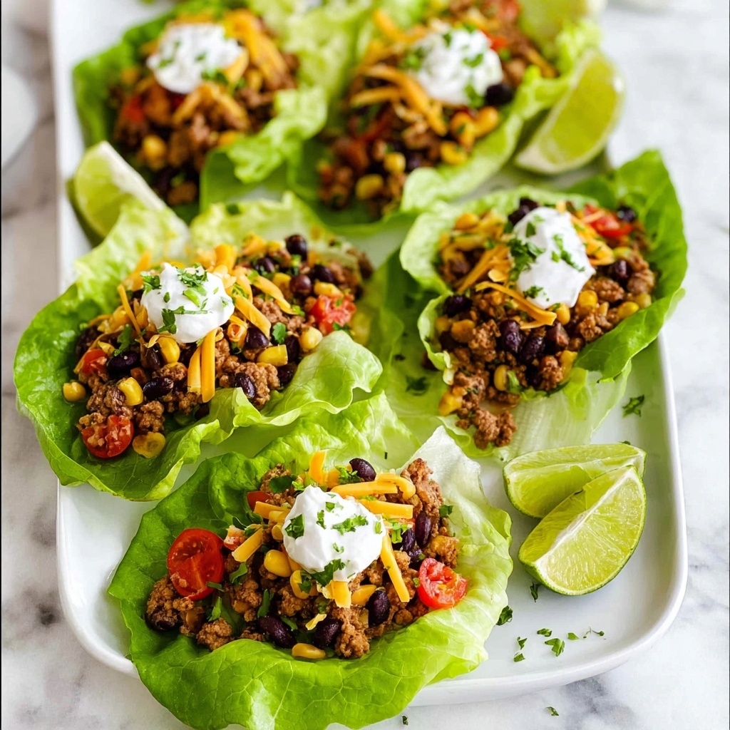 Taco Lettuce Wraps with Ground Turkey, Black Beans, and Corn Recipe - Recipe Image
