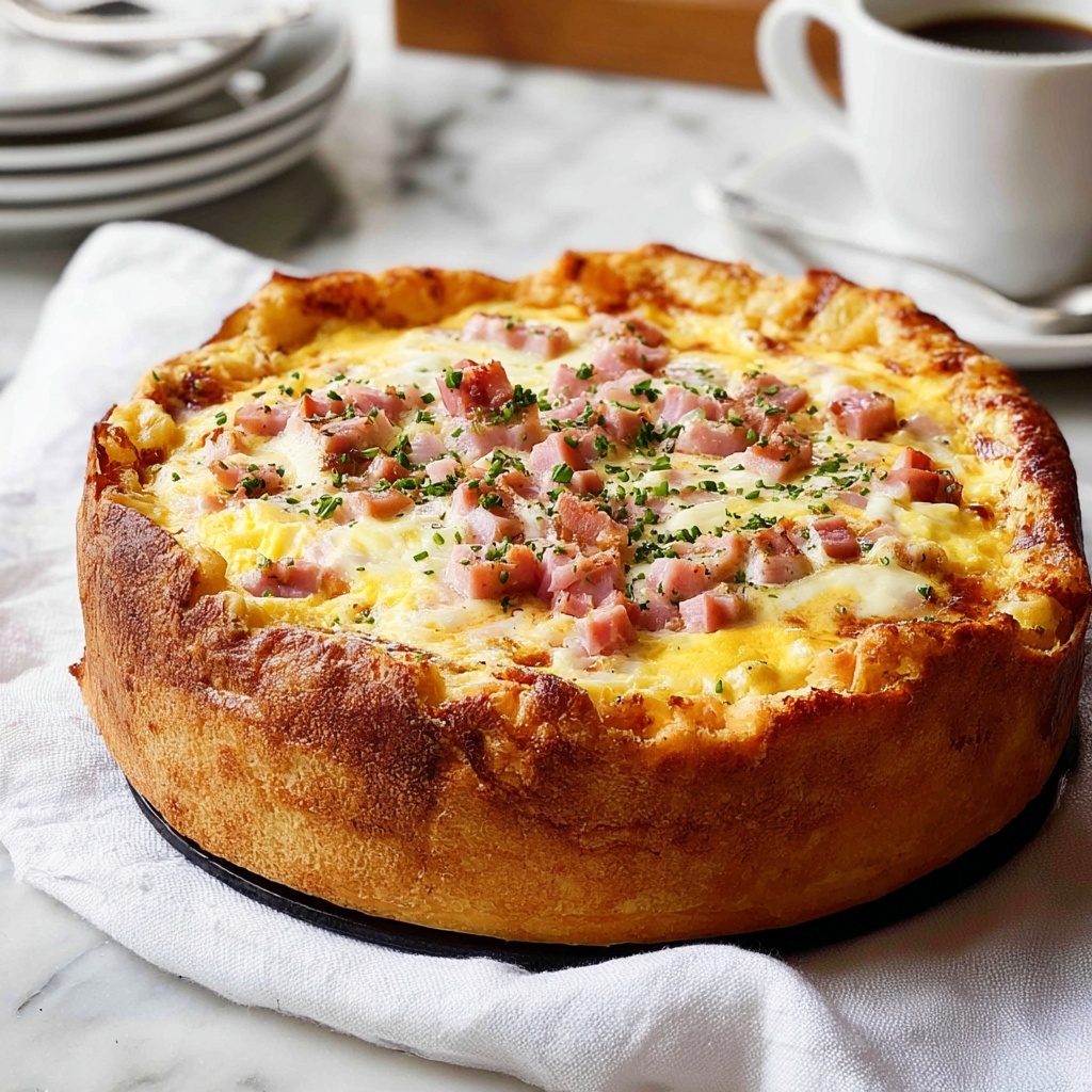 Cheese & Bacon Breakfast Strata Cake (Breakfast Casserole) Recipe - Recipe Image