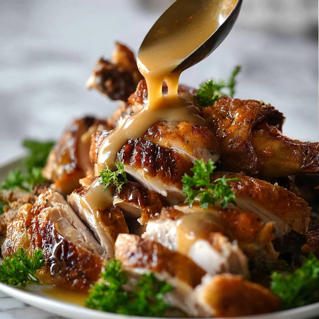 Crispy Herb Baked Chicken with Gravy Recipe - Recipe Image