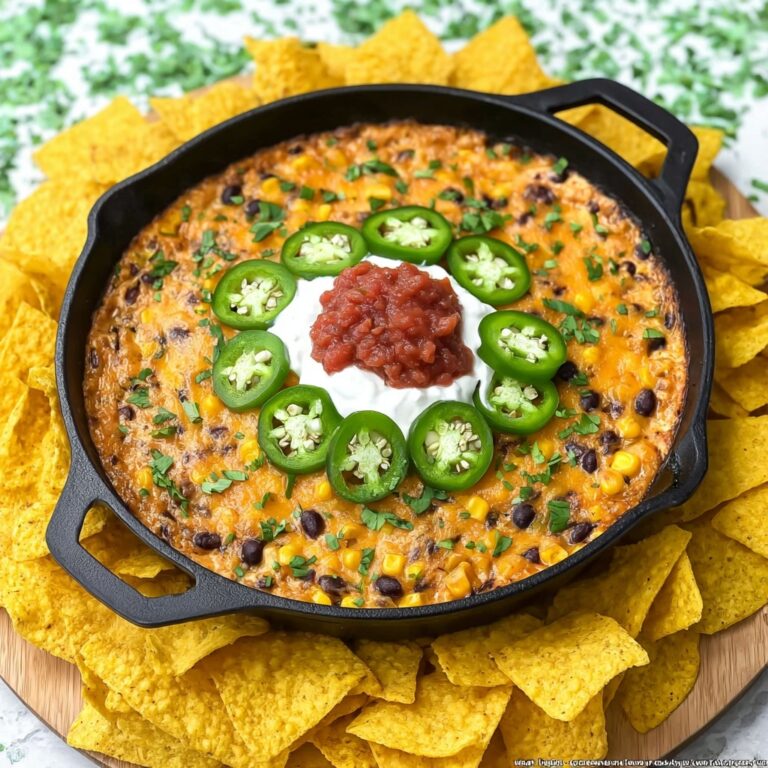 Creamy Chicken Enchilada Dip with Black Beans and Corn Recipe