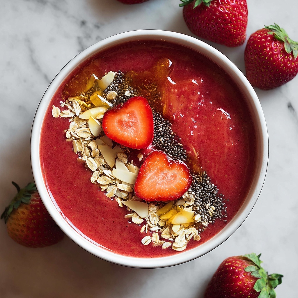 Low Calorie Strawberry Smoothie Bowl Recipe - Recipe Image