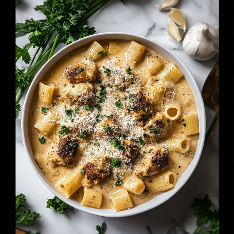 Creamy Parmesan Chicken with Rigatoni Pasta Recipe