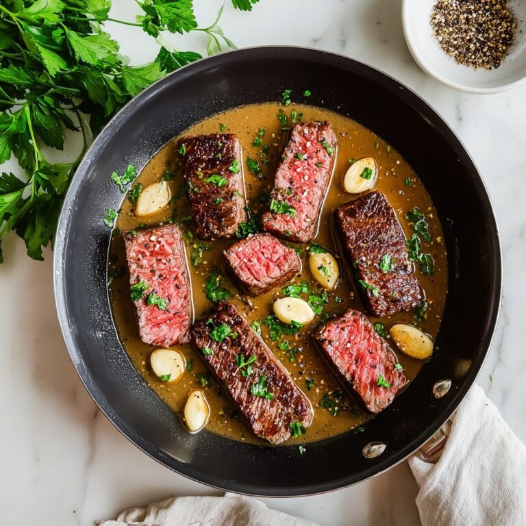 Pan-Seared Ribeye Steak with Herb Butter Lemon Sauce Recipe