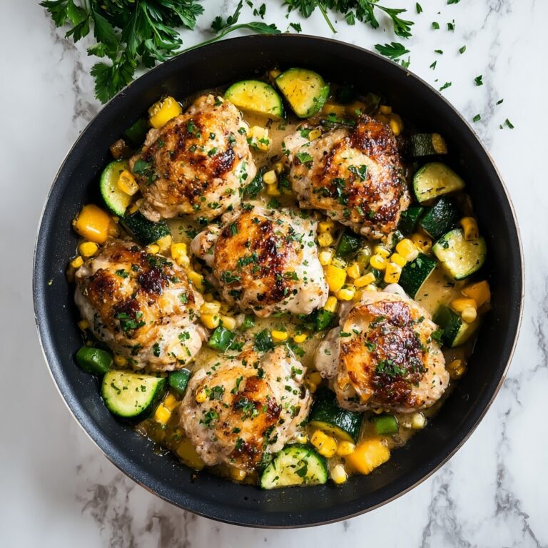 Savory Garlic Butter Chicken with Zucchini and Sweet Corn Recipe