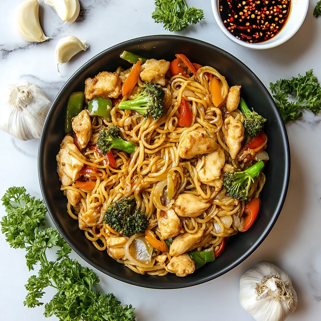 Chicken Chow Mein with the Best Chow Mein Sauce Recipe - Recipe Image