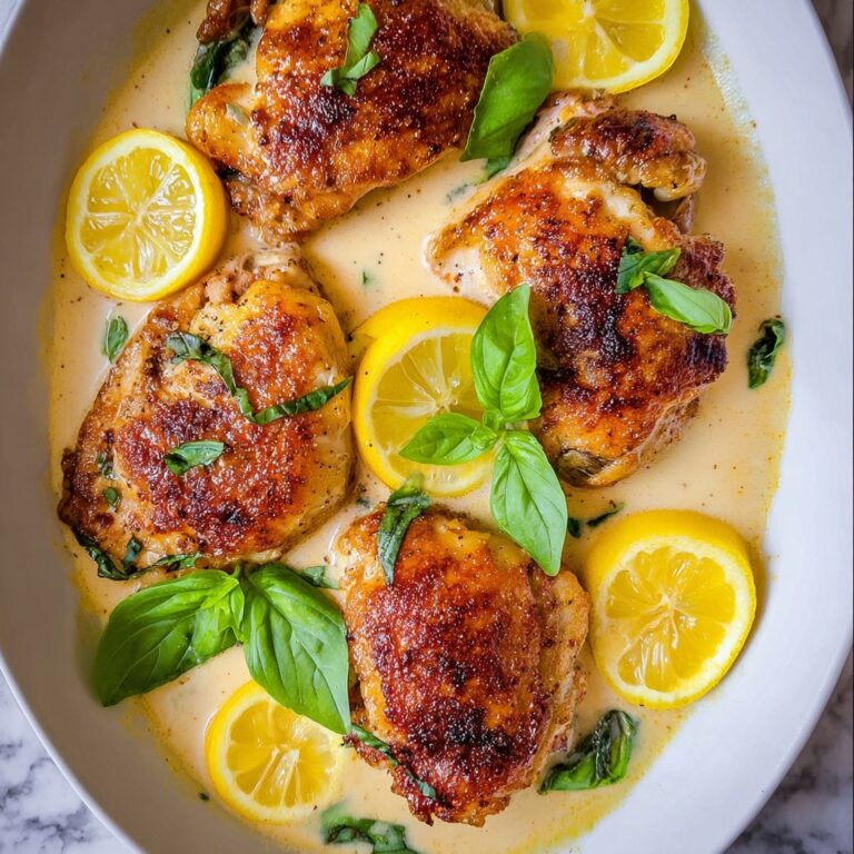 Pan-Seared Lemon Chicken with Basil Cream Sauce Recipe