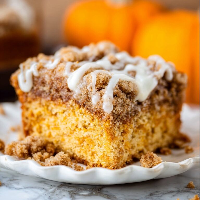 Pumpkin Coffee Cake with Streusel and Vanilla Glaze Recipe