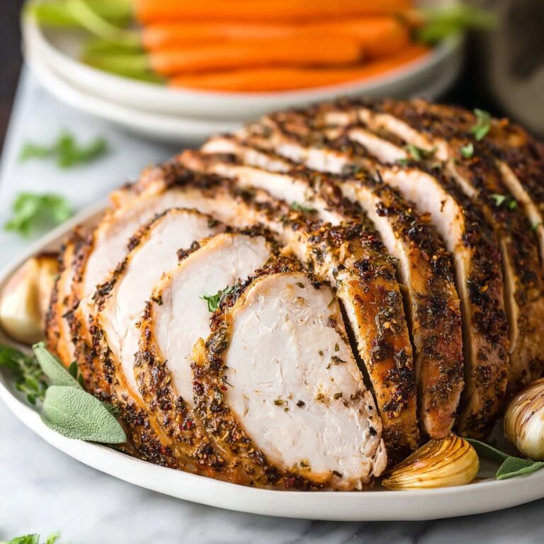 Roasted Herb-Buttered Turkey Breast with Garlic and White Wine Recipe