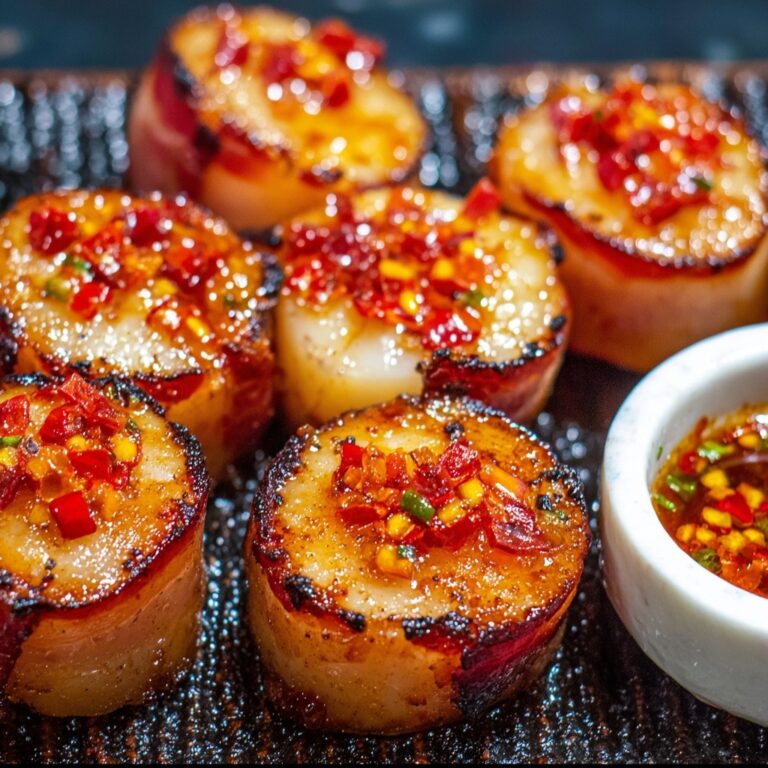 Bacon-Wrapped Scallops with Hot Pepper Jelly Recipe