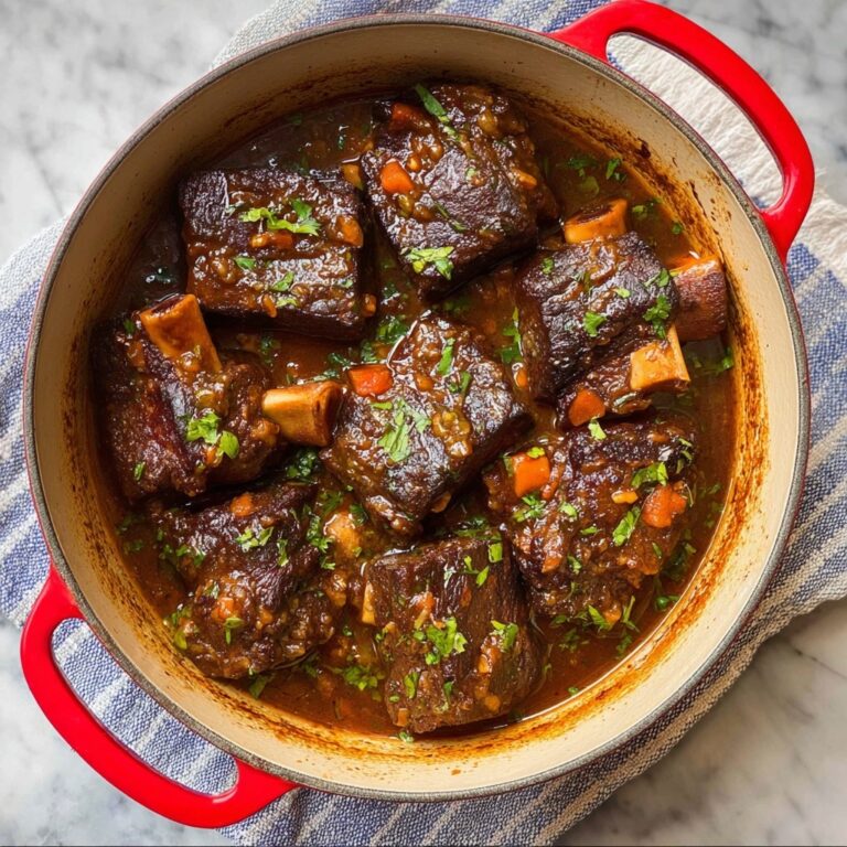 Dutch Oven Honey Bourbon Short Ribs Recipe