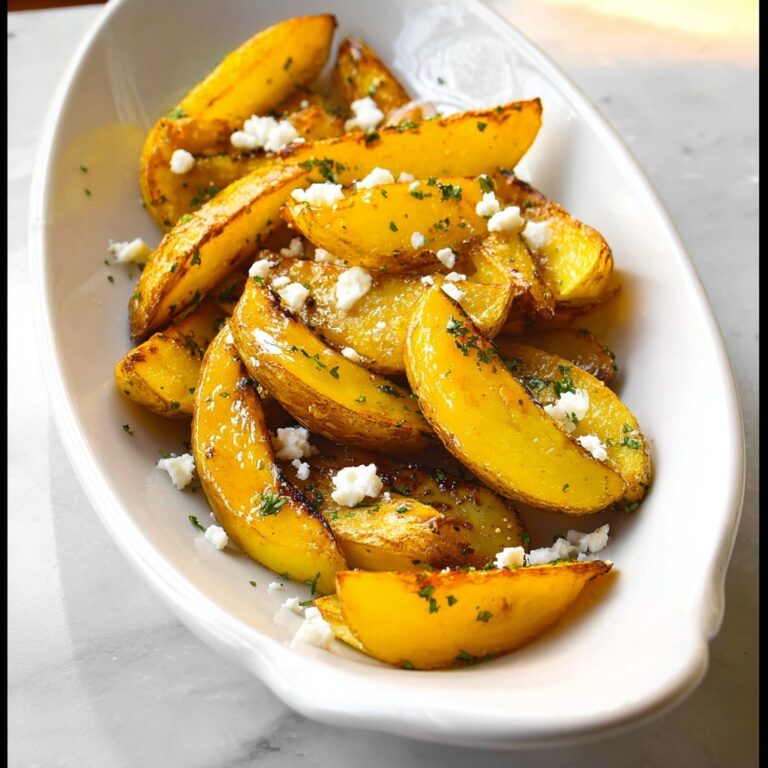 Greek Lemon Roasted Potatoes with Feta Recipe