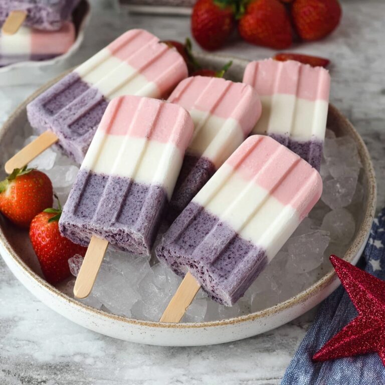 Red White and Blueberry Yogurt Popsicles Recipe