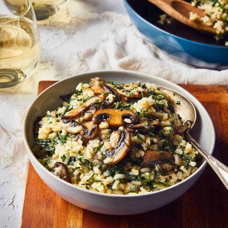 Creamy Mushroom and Spinach Orzo (Risoni) Recipe