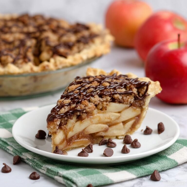 Apple Crumble Pie with Chocolate Ganache Recipe
