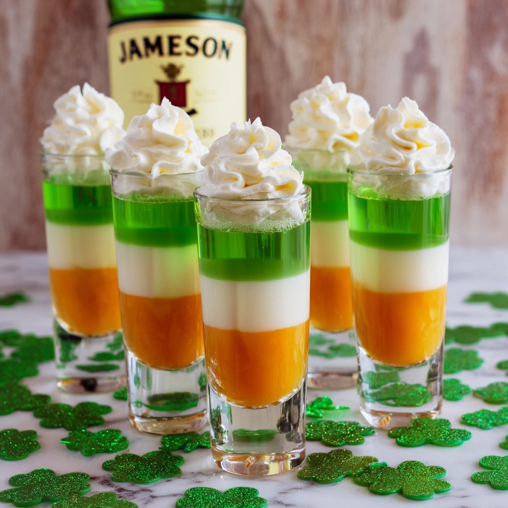 Irish Flag Jello Shots Recipe - Recipe Image
