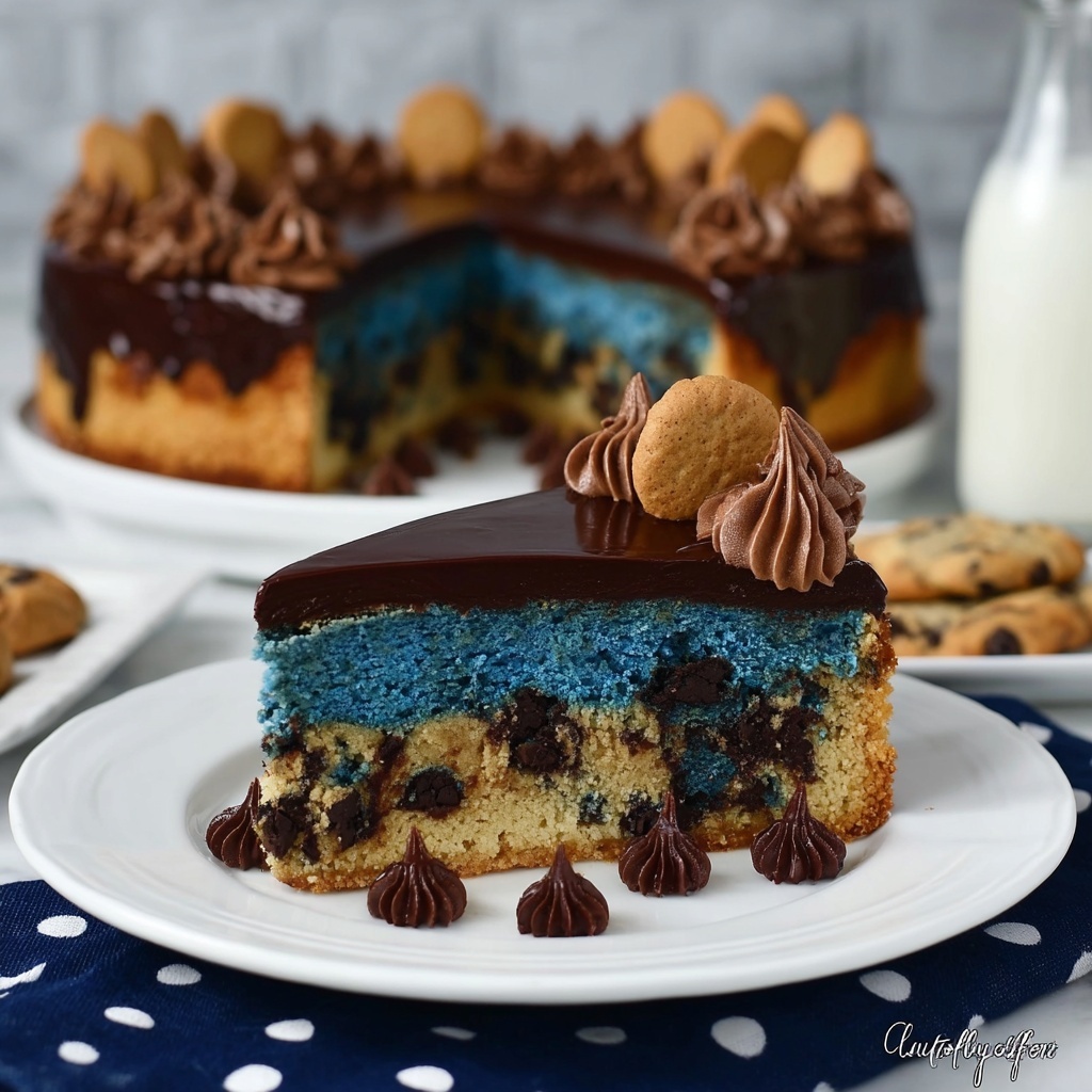 Cookie Monster Cheesecake Recipe - Recipe Image
