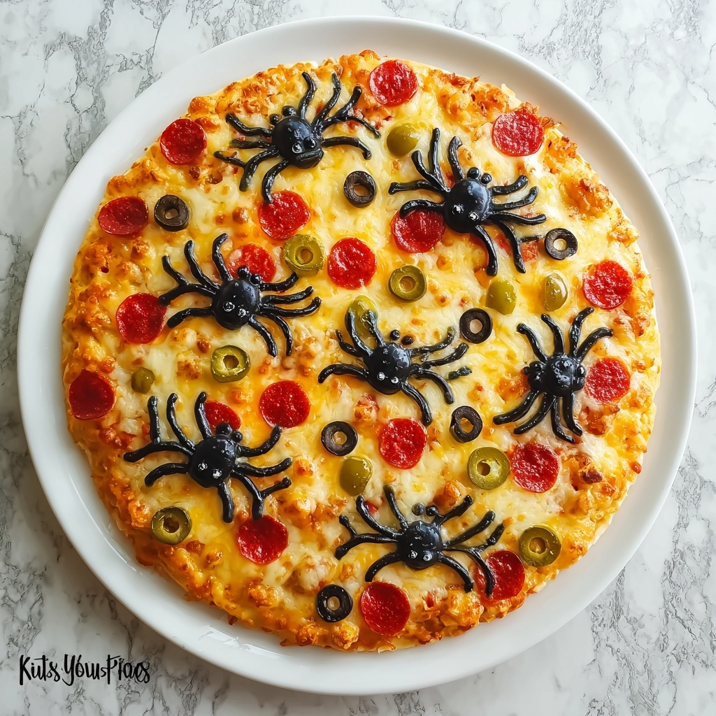Halloween Spider Pizza Recipe - Recipe Image