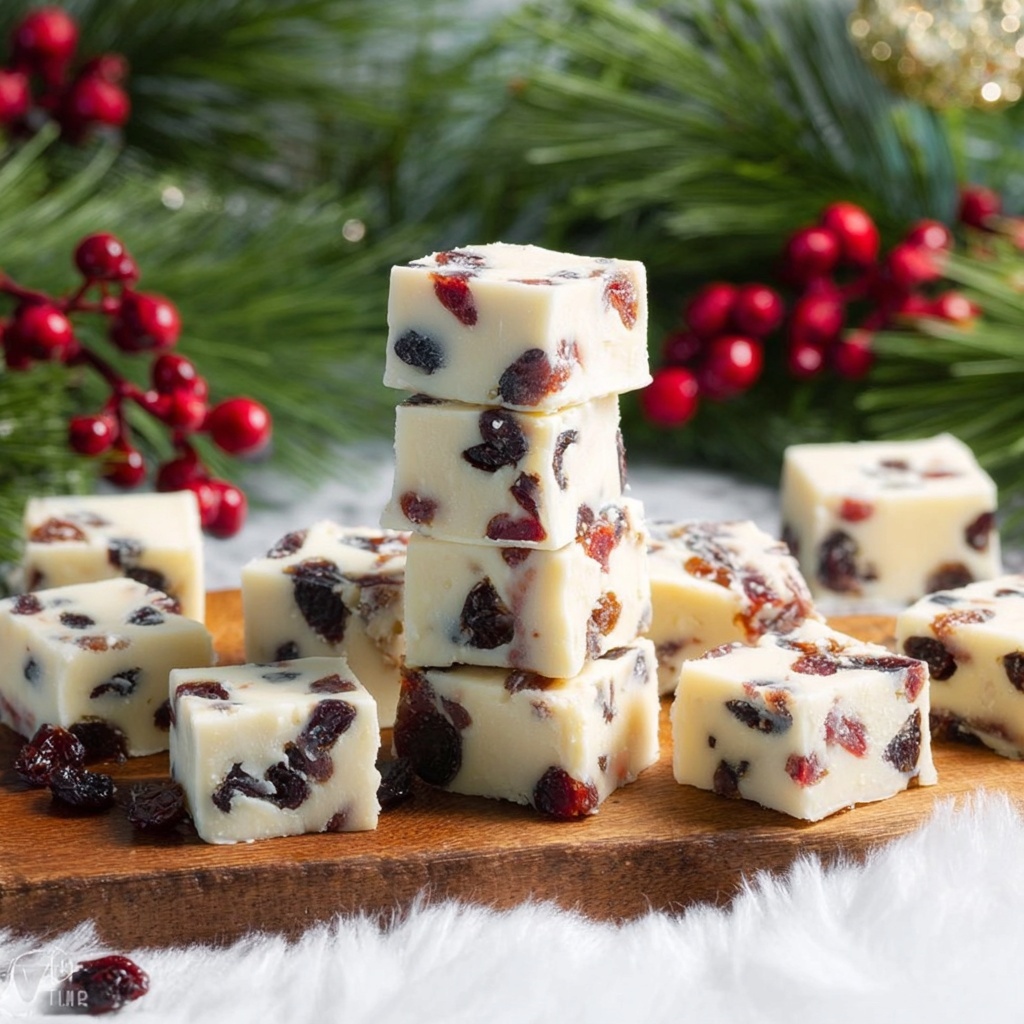 White Chocolate Cranberry Fudge Recipe - Recipe Image