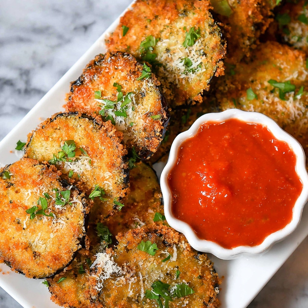Crispy Italian-Style Fried Eggplant with Parmesan and Marinara Recipe - Recipe Image