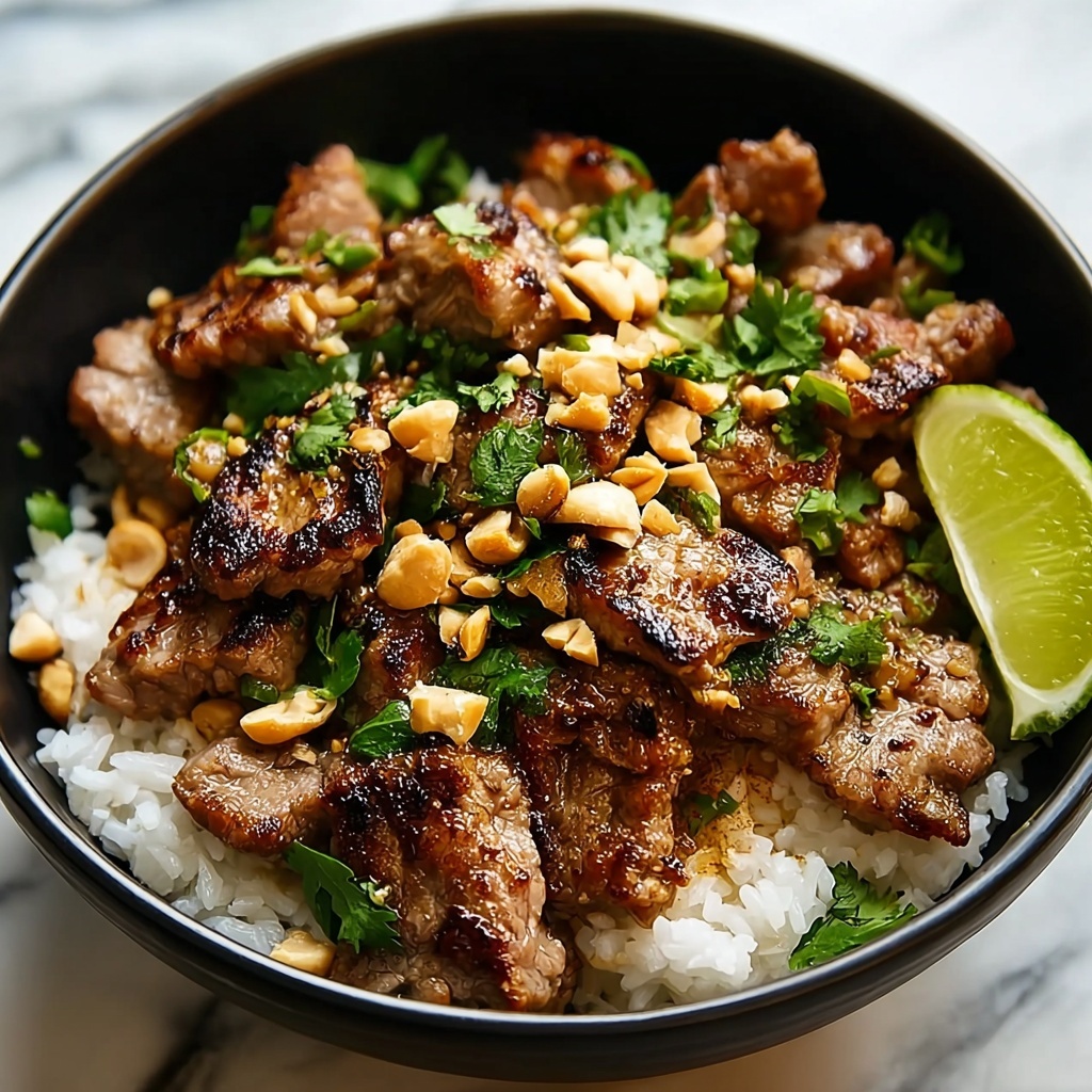Irresistibly Juicy Ginger Lime Pork with Coconut Rice Delight Recipe - Recipe Image