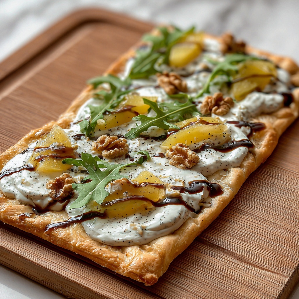 Irresistibly Easy Crispy Flatbread with Brie & Cranberries Recipe - Recipe Image