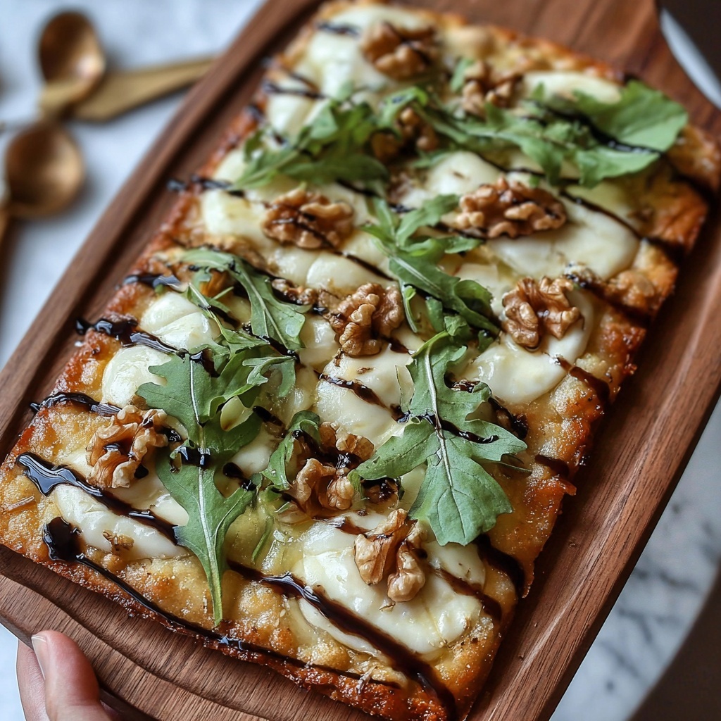 Irresistible Pear, Gorgonzola, and Walnut Flatbread Delight Recipe - Recipe Image