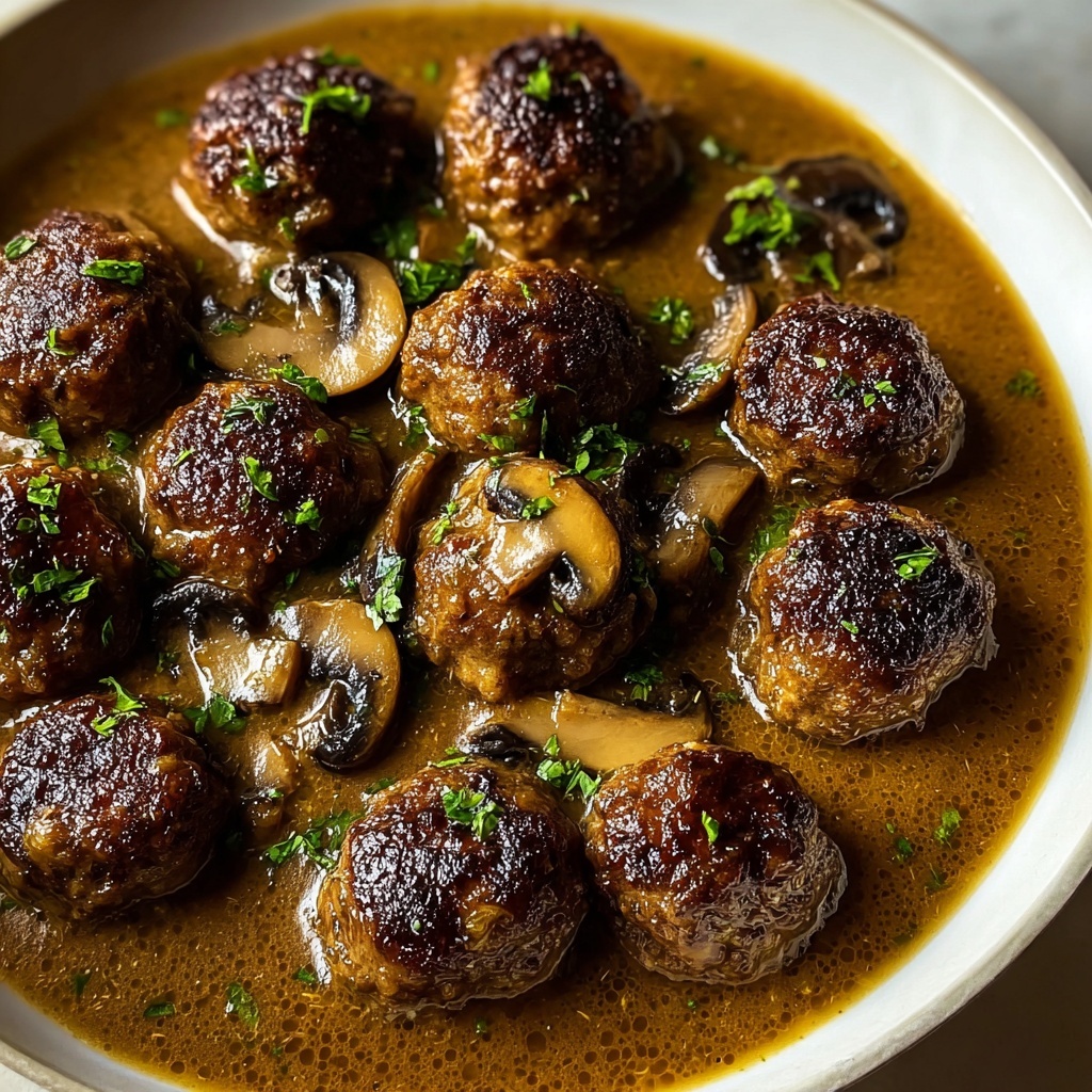 Best Salisbury Steak Meatballs with Irresistibly Rich Gravy Recipe - Recipe Image