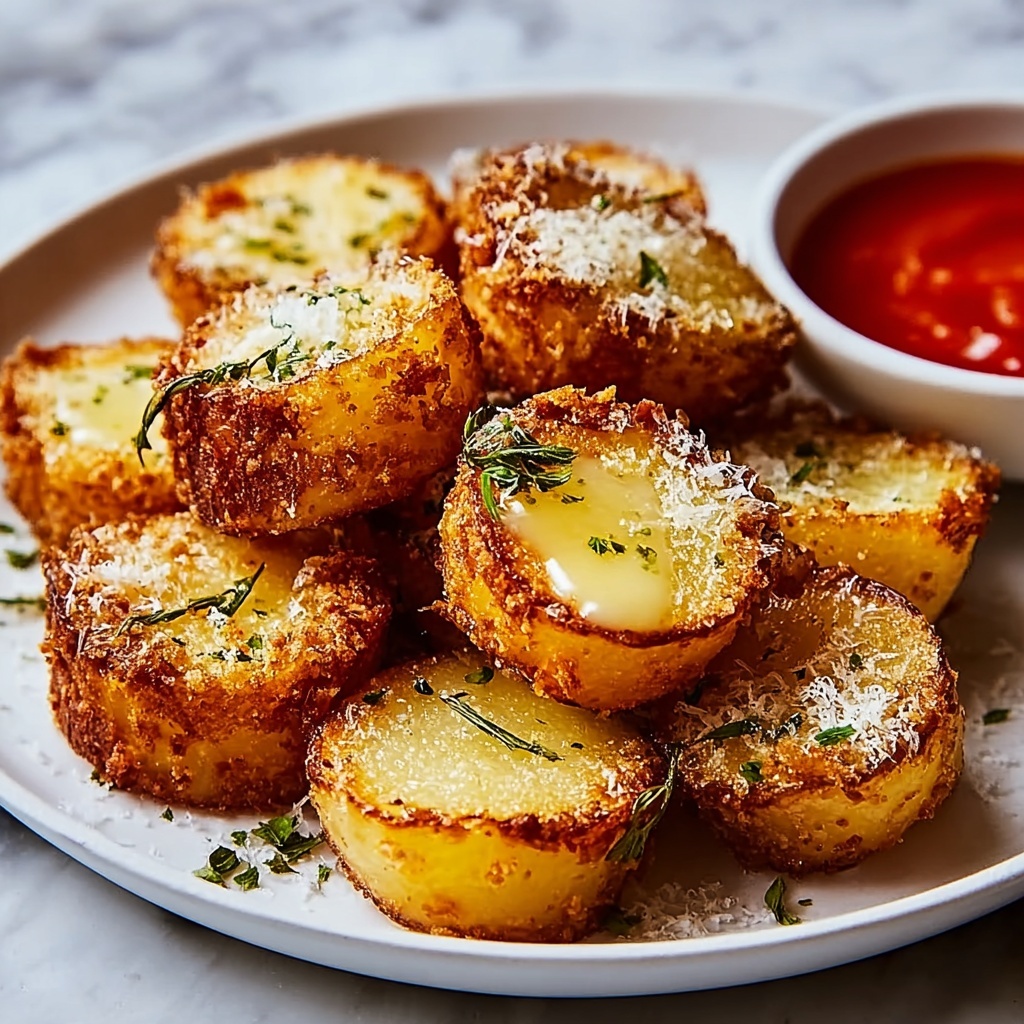 Crispy Garlic Parmesan Crusted Potatoes Recipe - Recipe Image