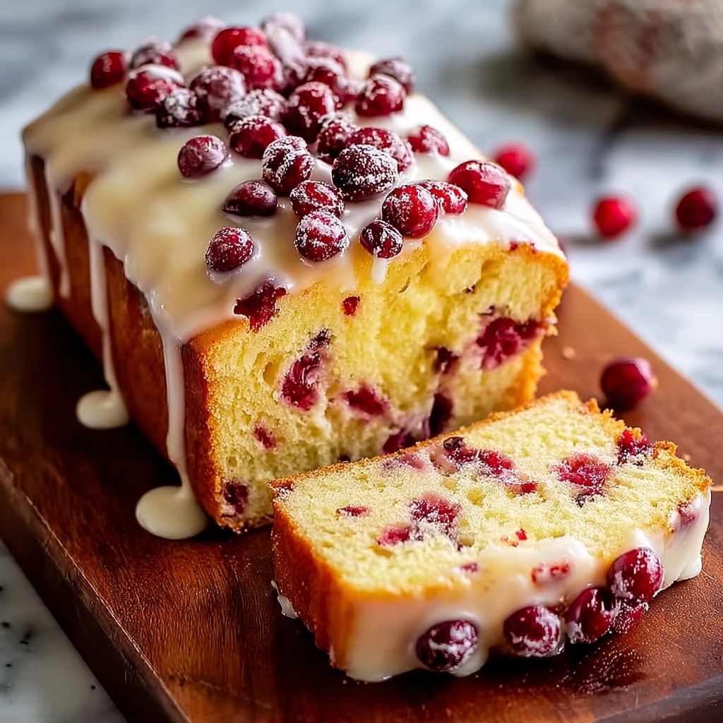 Irresistibly Festive Cranberry Cream Cheese Pound Cake Delight Recipe - Recipe Image