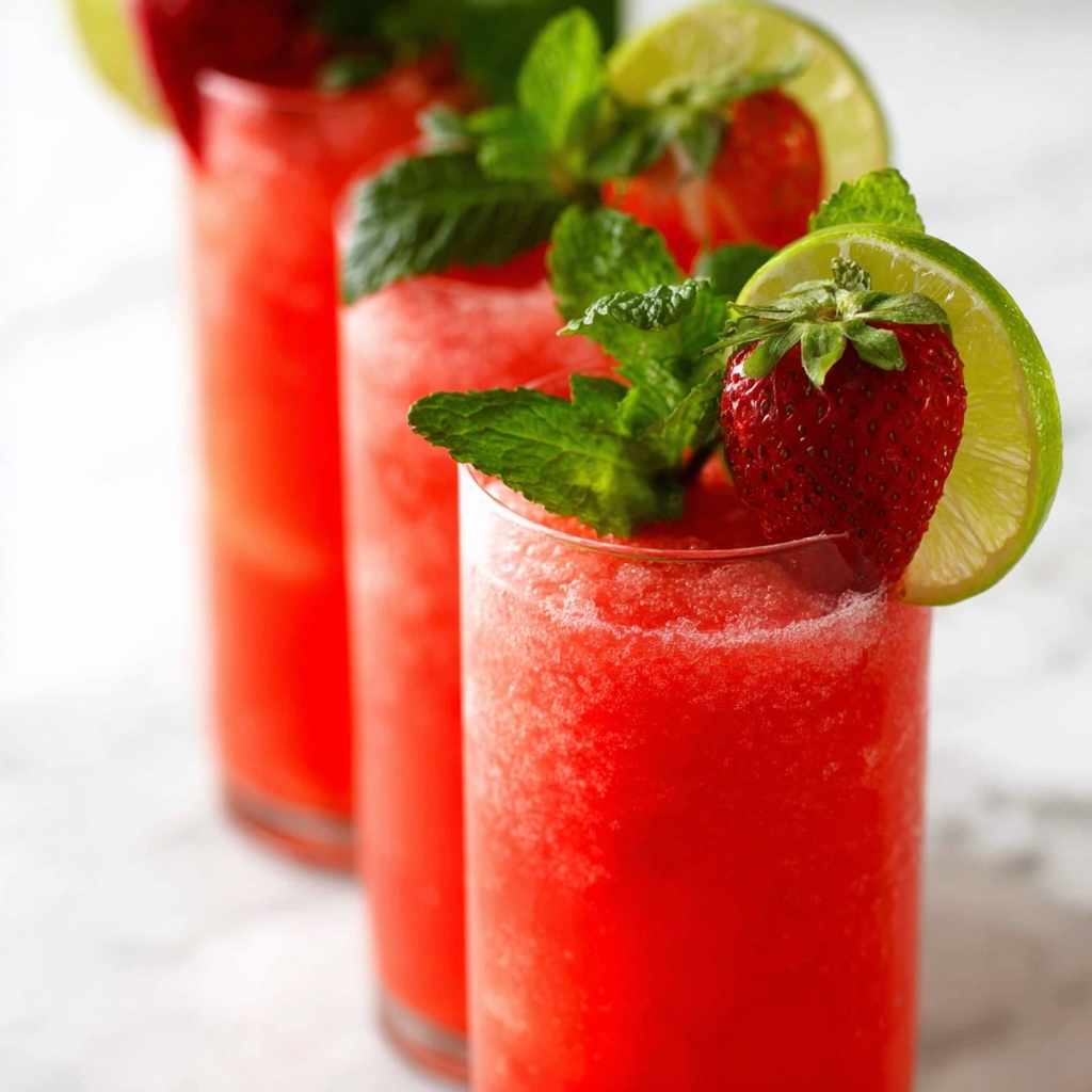 Strawberry Lime Champagne Cocktail Recipe - Recipe Image