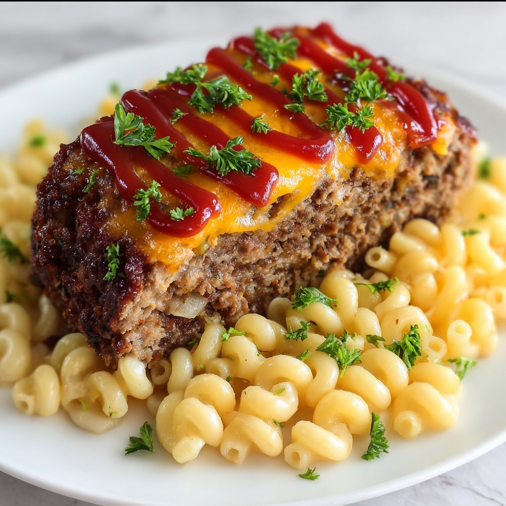 Mac and Cheese Meatloaf Casserole Recipe - Recipe Image