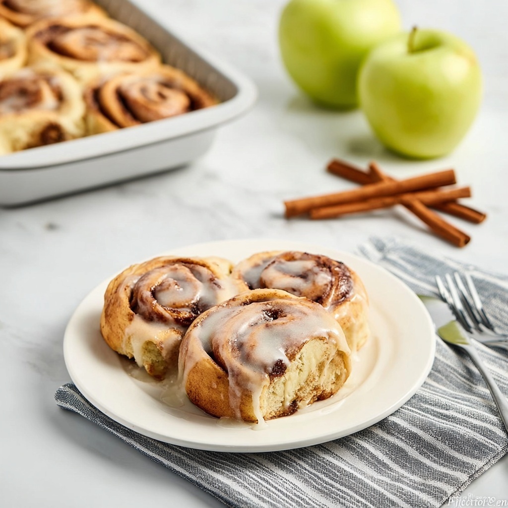 10-Minute Apple Cinnamon Rolls with Cream Cheese Icing Recipe - Recipe Image