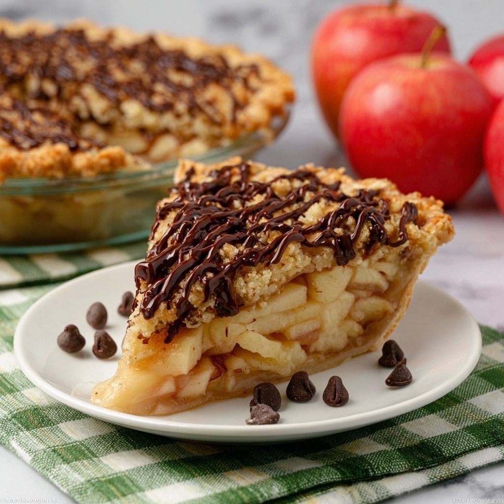 Apple Crumble Pie with Chocolate Ganache Recipe - Recipe Image