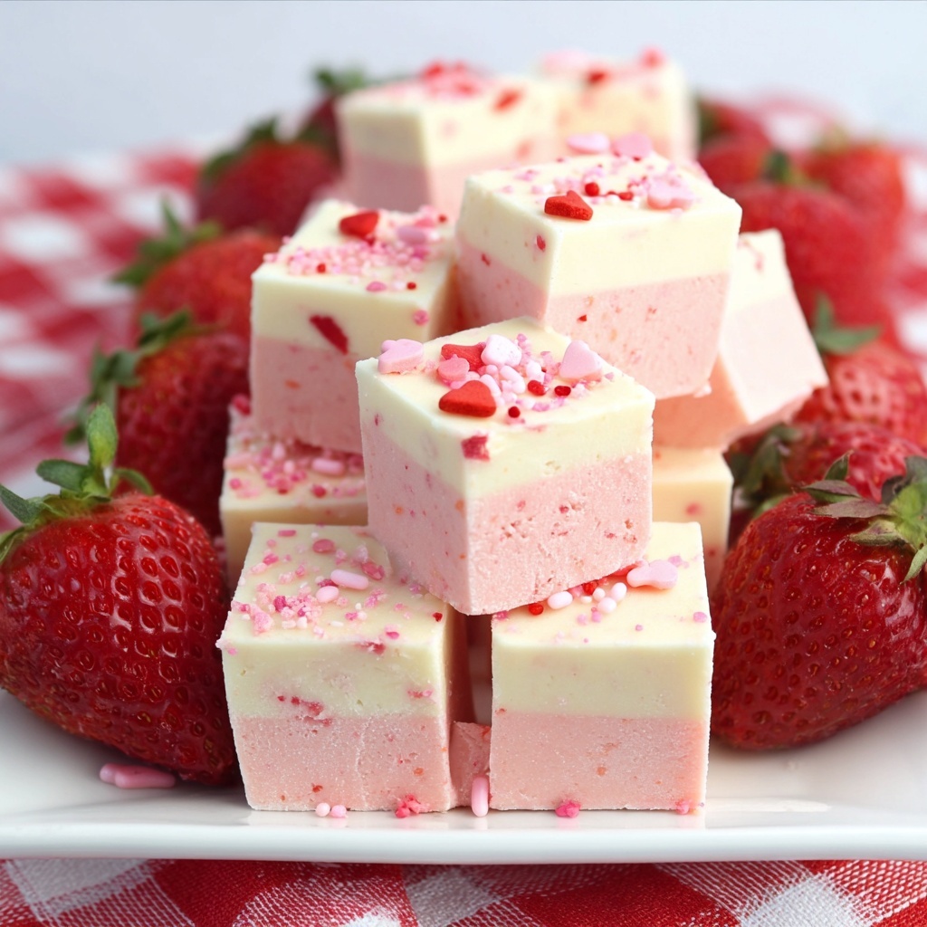 Strawberry White Chocolate Fudge Recipe - Recipe Image