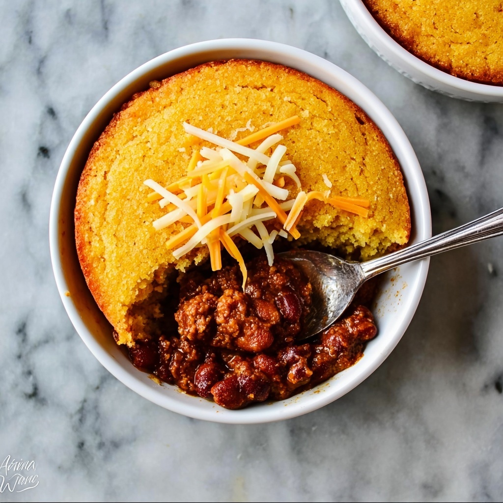 Chili Pot Pie with Cornbread Crust Recipe - Recipe Image