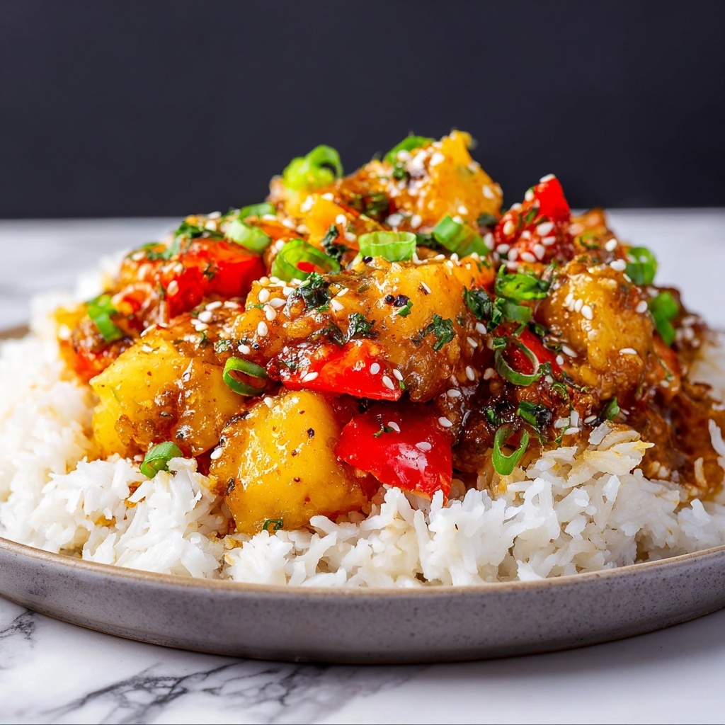 Pineapple Chicken Stir-Fry with Sweet Chili and Sesame Seeds Recipe - Recipe Image