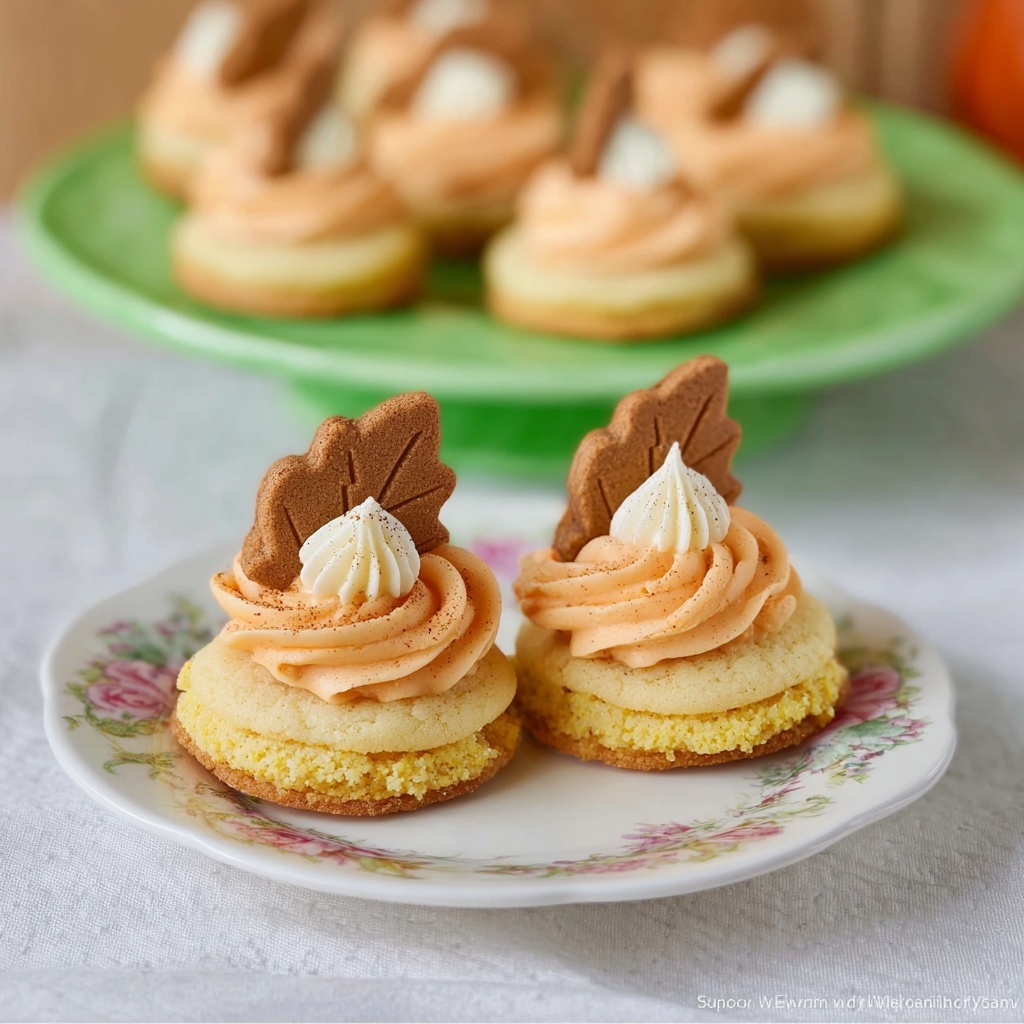 Pumpkin Cookies with Cream Cheese Frosting and Pie Crust Leaf Decorations Recipe - Recipe Image