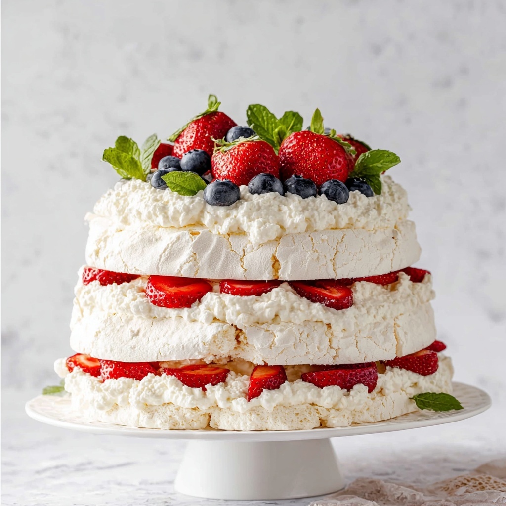 Strawberry Meringue Cake Recipe - Recipe Image