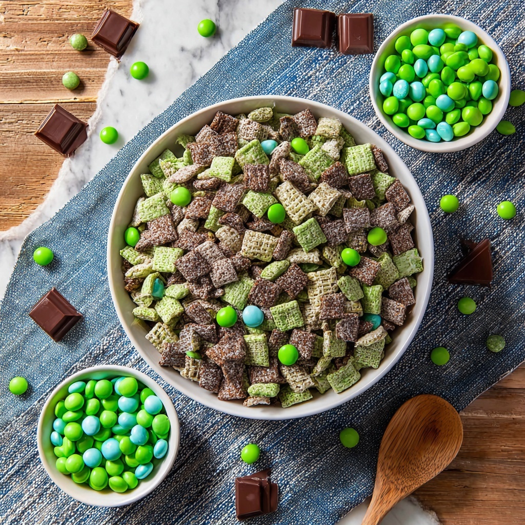 Mint Chocolate Muddy Buddy Recipe - Recipe Image