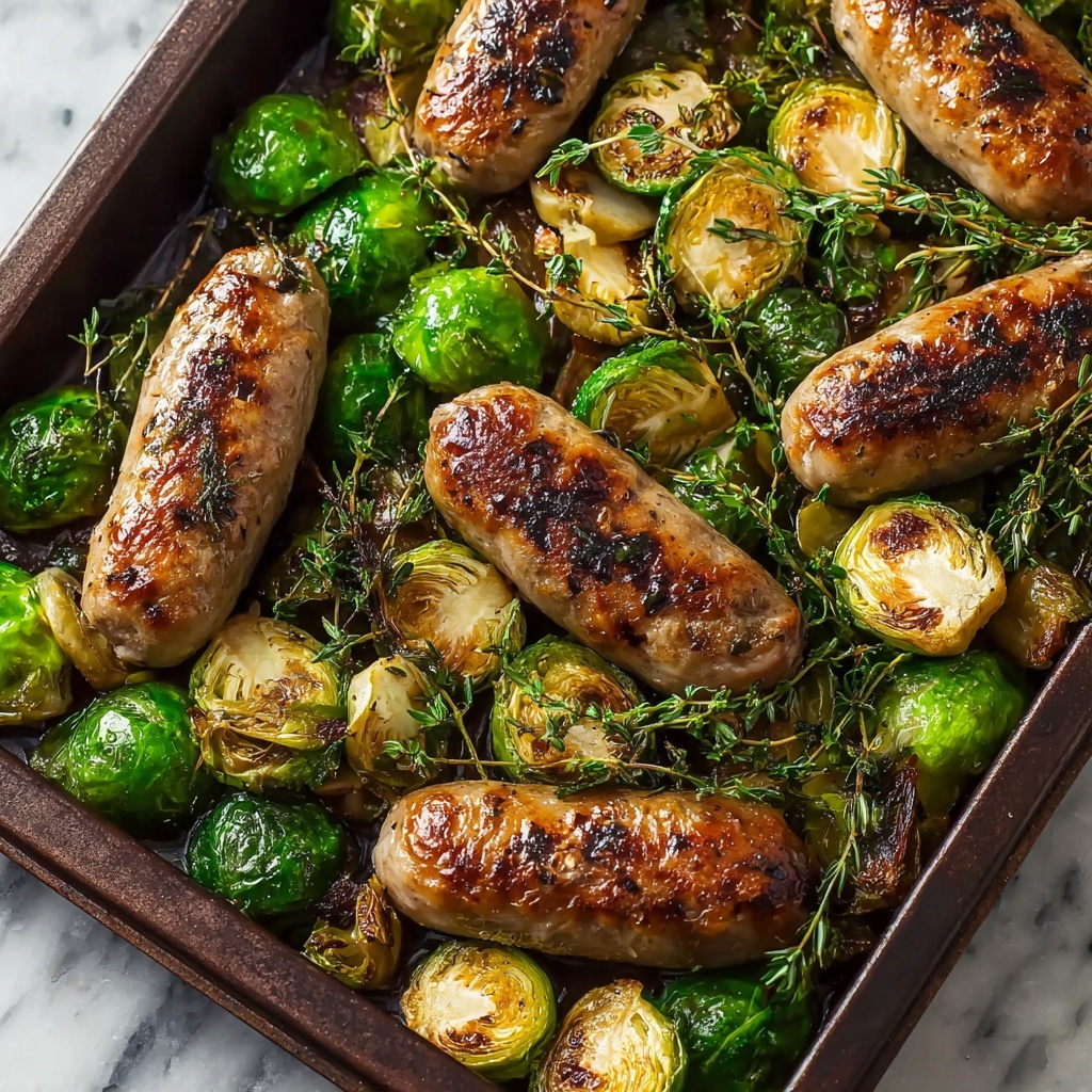 Irresistibly Healthy Sheet Pan Chicken Sausage & Brussels Sprouts Recipe - Recipe Image