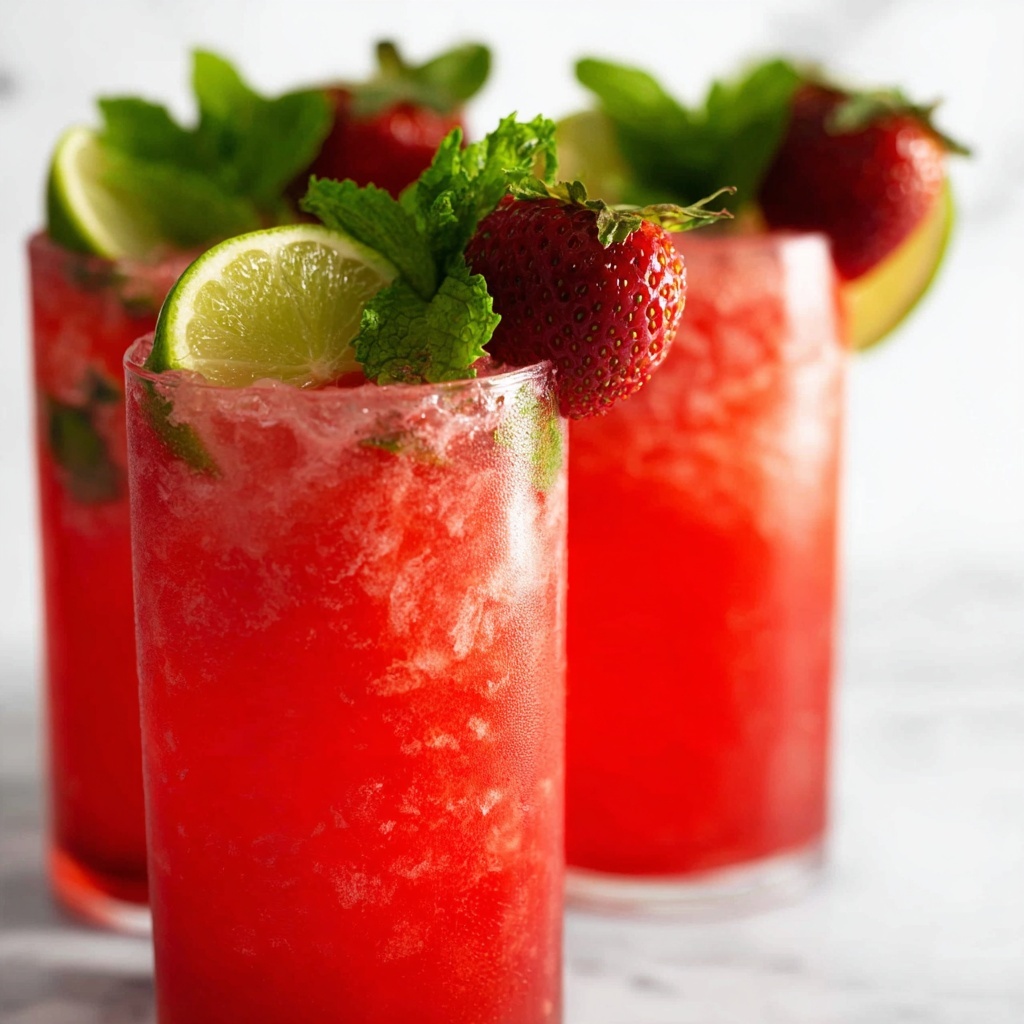 Strawberry Lime Champagne Cocktail Recipe - Recipe Image