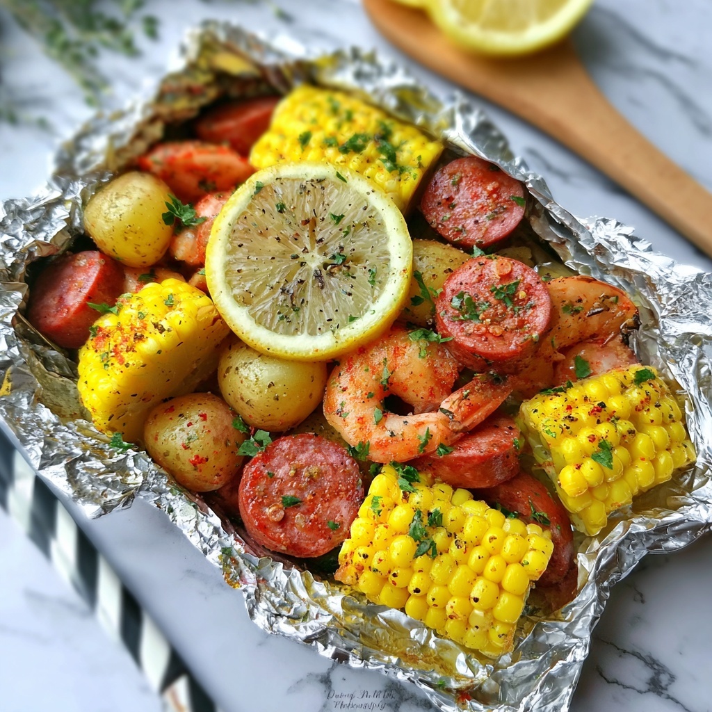 Shrimp Boil Foil Packets Recipe - Recipe Image