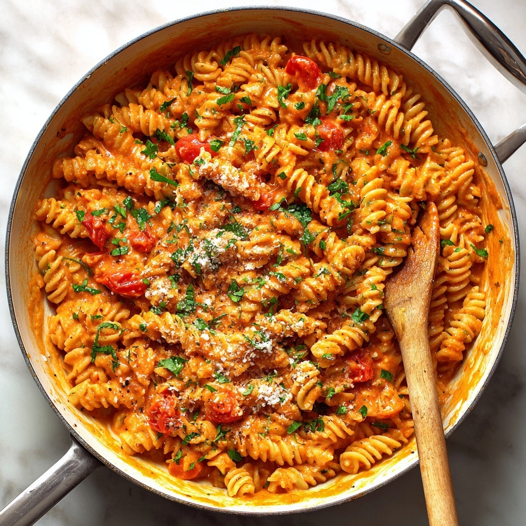 One Pot Creamy Tomato Pasta Recipe - Recipe Image