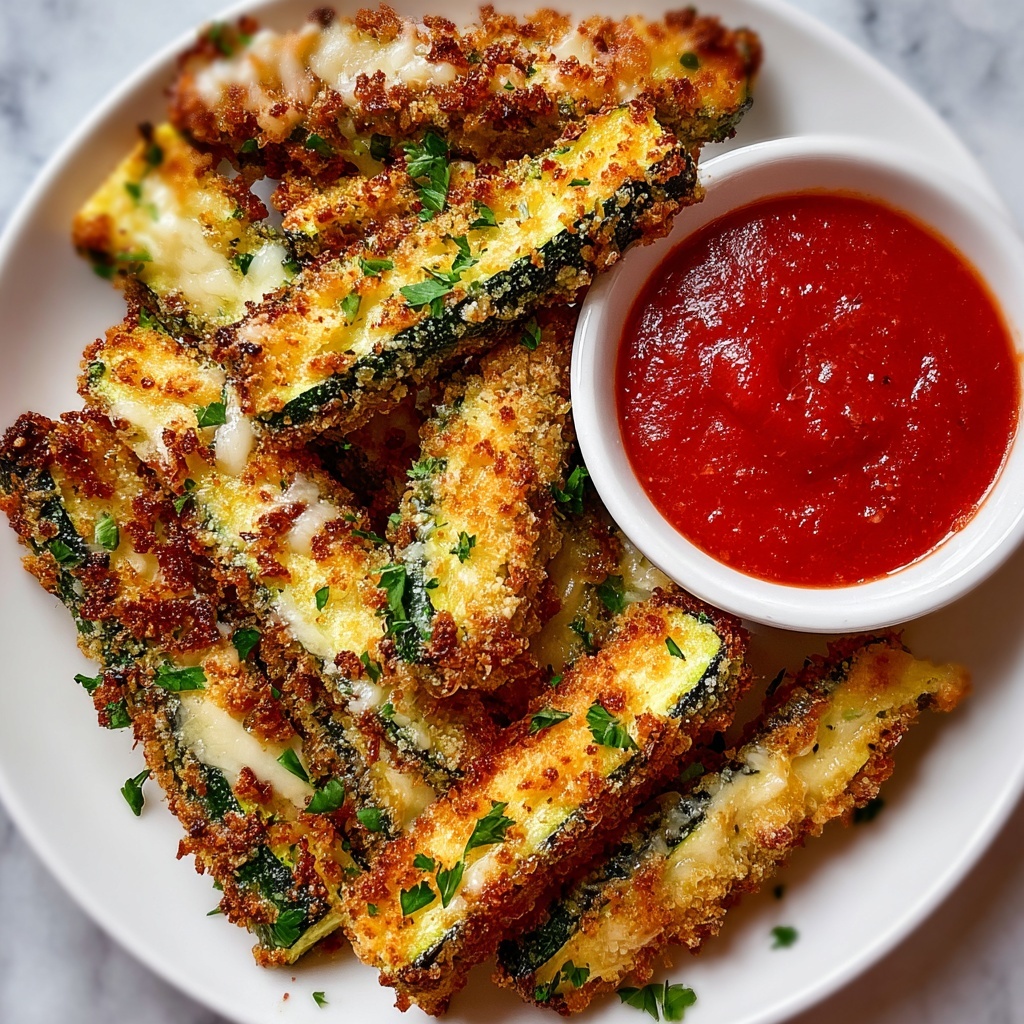 Crispy Air Fryer Garlic Parmesan Zucchini Fries Recipe - Recipe Image