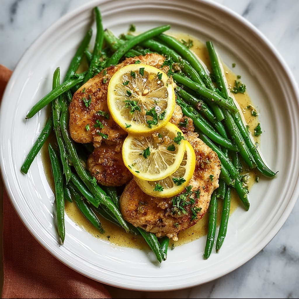 Garlic Lemon Chicken Breast with Green Beans Recipe - Recipe Image