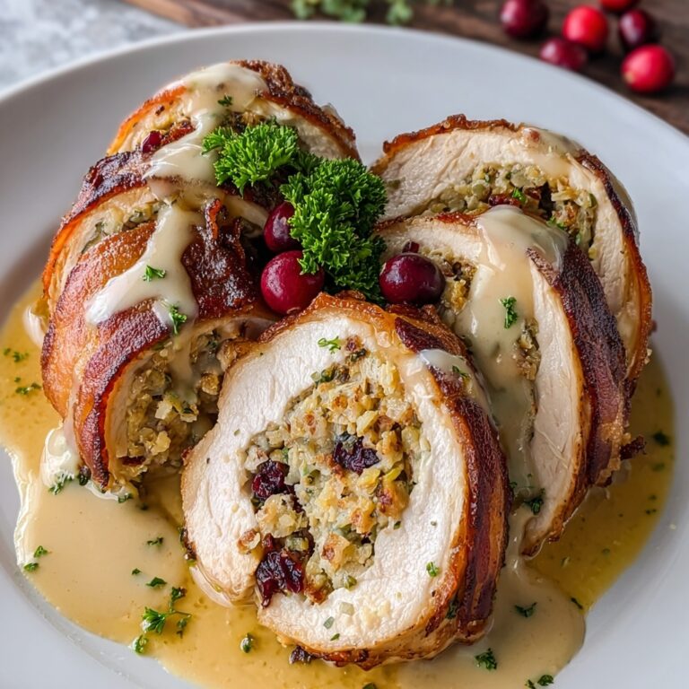 Turkey & Stuffing Roll-Ups with Creamy Gravy Recipe